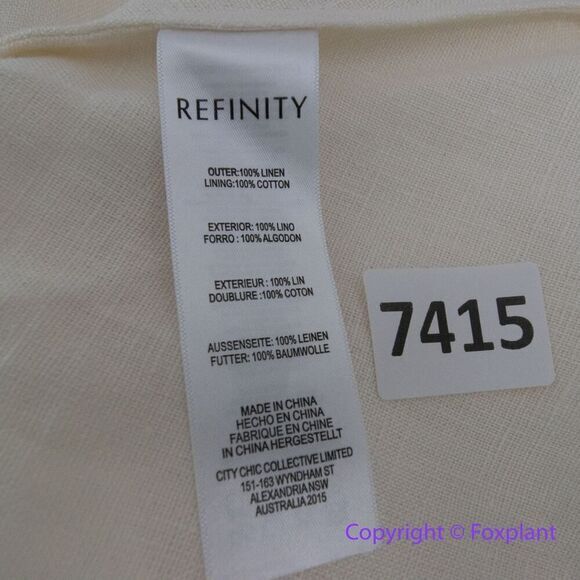 New! City Chic Refinity Dress 100% Linen‎ Button Up in off white, size L - Picture 15 of 16